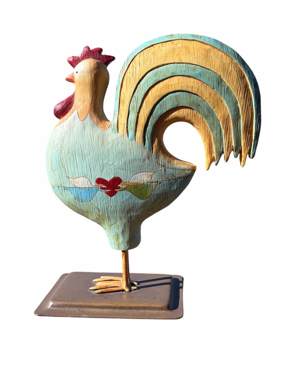WHIMSICAL RUSTIC ROOSTER METAL TABLETOP DECOR - Picture 2 of 8